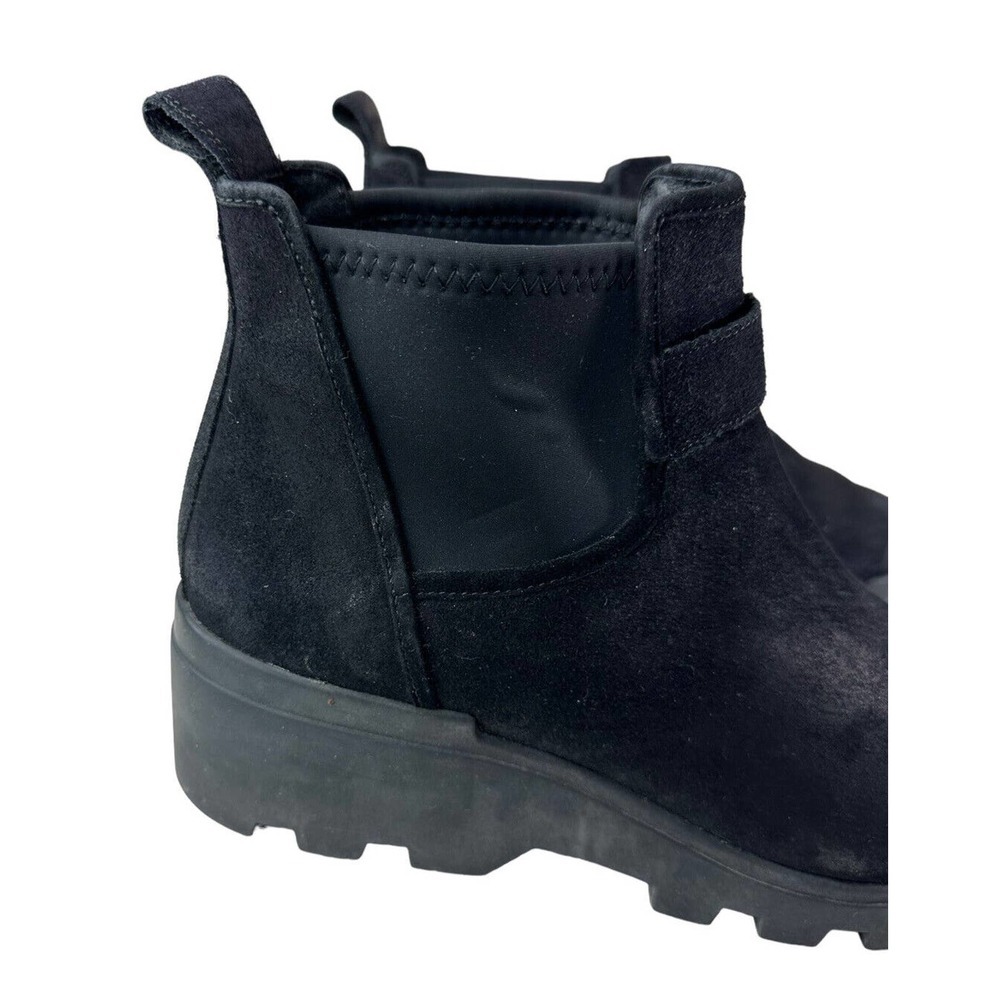 Eileen Fisher Splash Waterproof Suede Bootie Ankle Boots Size 9.5 Wedge Black - Picture 6 of 15